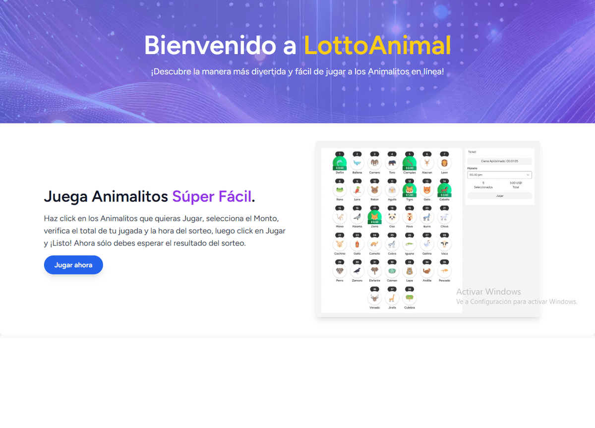 Sistema de Lotería Animalitos